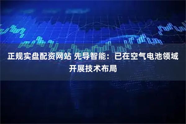 正规实盘配资网站 先导智能：已在空气电池领域开展技术布局