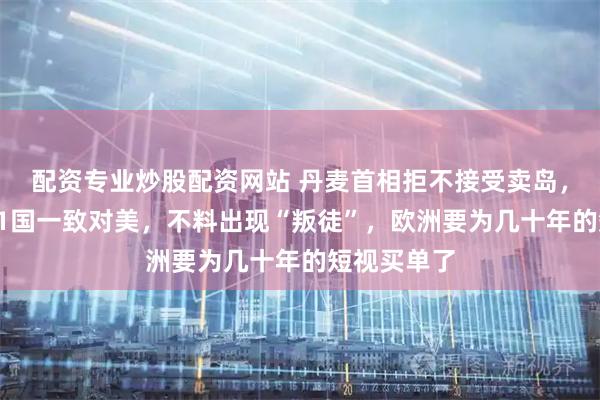 配资专业炒股配资网站 丹麦首相拒不接受卖岛，要求北约31国一致对美，不料出现“叛徒”，欧洲要为几十年的短视买单了